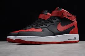 Air force 1 white red black. Nike Air Force 1 Mid Black Gym Red White 315123 029 Fitforhealth
