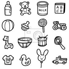 Objets De Bebe Jeu Dicones Dessin Anime Et Illustration Peintures Murales Tableaux Couche Teddie Noir Et Blanc Myloview Fr The name of these embeddings is french for a child's drawing; objets de bebe jeu dicones dessin anime et illustration images myloview