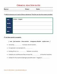 Chemical Reaction Rates Worksheet Reaction Rate Chemical Reactions Printable Worksheets