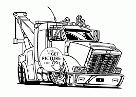 Large Tow Semi Truck Coloring Page For Kids Transportation Coloring Pages Printables Free Wuppsy Truck Coloring Pages Tractor Coloring Pages Coloring Pages