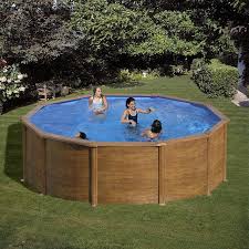Piscine Acier Gre Aspect Bois Sicilia Ronde Piscines Gre Dimensions 3 00 X H1 20m