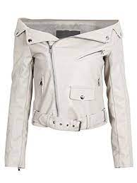 Simplee Apparel Womens Off Shoulder Zip Up Faux Leather Biker Jacket White You Can Find M White Leather Jacket Faux Leather Biker Jacket Coats Jackets Women