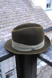 Vintage 50 S Green Velvet Style Fur Felt Stingy Fedora Trilby Uk 6 3 4 Eu 55 Hats For Men Trilby Velvet Fashion