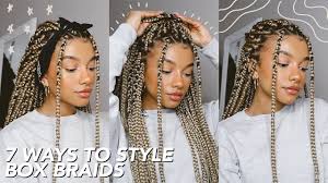 There are a variety of reasons to consider this style if your little girl has especially thick hair and you would struggle to tie all her braids into a ponytail then this could be one for you. 7 Ways To Style Box Braids Youtube