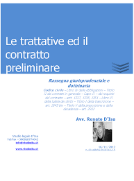 Il Preliminare E Le Trattative Renato D Isa