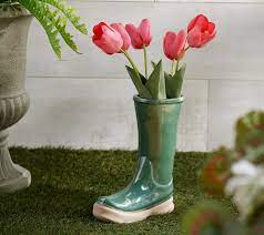 Find great deals on ebay for ceramic boot planter. 11 5 Indoor Outdoor Ceramic Boot Planter By Valerie Qvc Com