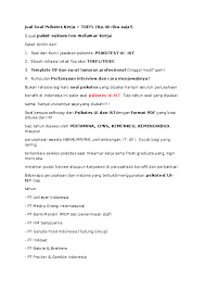 Contoh test kognitif pt samator. Contoh Test Kognitif Pt Samator Tes Kognitif Dan Tes Non Kognitif Asesor S M Tahun 2020 Lbb Quantum Learning Diva Gita