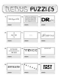 Answer key rebus puzzles with answers printable. Rebus Wuzzle Puzzle Worksheet Teachmehowtoalge By Teachmehowtoalge