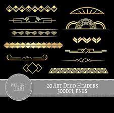 Art Deco Dividers Black And Gold 20 Pngs Commercial Use Etsy Logo Design Inspiration Art Art Deco Logo Art Deco Pattern