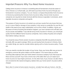 Home insurance can vary from state to state. Important Reasons Why You Need Home Insurancezdazp Pdf Pdf Docdroid