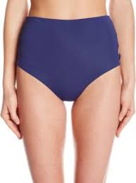 Mara Hoffman Womens Lattice High Waisted Bikini Bottom Swimsuit Indigo X Small