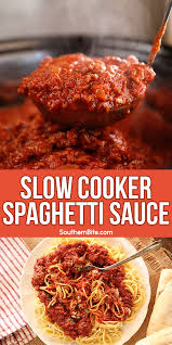 Slow Cooker Spaghetti Sauce Recipe In 2020 Slow Cooker Spaghetti Slow Cooker Spaghetti Sauce Slow Cooker Meat