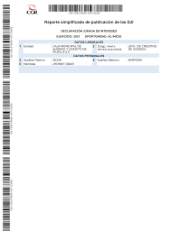 Reporte simplificado de publicación de las DJI