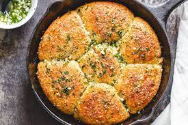 Garlic Butter Keto Bread With Mozzarella Cream Cheese Eggs Almond Flour Baking Powder Bacon Bits Grated Best Keto Bread Keto Recipes Dinner Keto Recipes