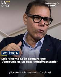 El analista político y economista Luis Vicente León aseguró este lunes que  Venezuela es un país multifracturado porque hay una parte importante de los  venezolanos que quieren un cambio político.⁣ ⁣ Durante