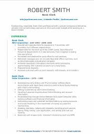 bank clerk resume samples qwikresume