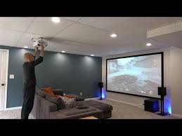 My First Projector On A 120 Screen Youtube Home Cinema Room Small Home Theaters Living Room Home Theater