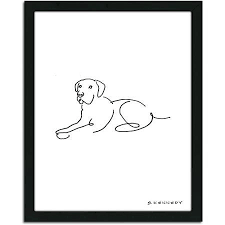 Personal Prints Lab Dog Line Drawing Framed Art Walmart Com Dog Line Art Dog Line Drawing Dog Line