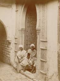 1893 Tunis Deux Hommes Sur Un Seuil De Porte Tunisia Painting