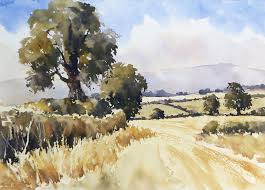The course teaches painting techniques for quickly capturing the mood of a landscape throughout the four seasons, from a vibrant summer's day to a muted winter snow scene. Late Summer Landscape Watercolour Tutorial Using Just 3 Colours Ken Bromley Art Supplies