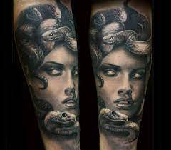 Photo Medusa Tattoo By Steffi Eff Photo 14755 Medusa Tattoo Medusa Tattoo Design Greek Tattoos