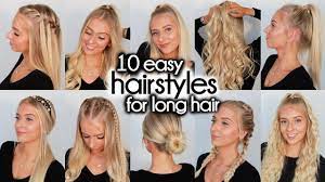 Do a looped ponytail and wrap its end around to hide your hair elastic. 10 Easy Hairstyles For Long Hair Youtube