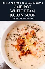 Easy Tuscan Bean Soup Recipe Aldi Recipes Bacon Soup Recipes Bean And Bacon Soup