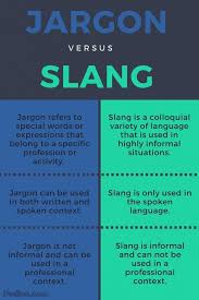 Difference Between Jargon And Slang Infographic Jargon Informal Words Slang Words