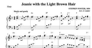 1 50 Harp Music Jeanie With The Light Brown Hair For Harp Light Brown Hair Brown Hair Light Brown