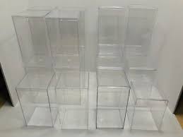 Ty Retired Beanbag Plush Lot Of 4 Beanie Baby Acrylic Display Cases With Lid Plastic Cases 4 X 4 X 8
