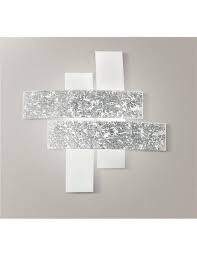 Proprio grazie alla tecnologia led le plafoniere per camera da letto coniugano funzionalità e praticità con un risparmio energetico notevole. Gea Luce Lara Grande Plafoniera Per Salone Moderno Vetri Bianco Foglia Argento 91cm Misterlight It