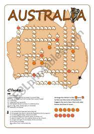 Maybe you would like to learn more about one of these? Australia Crossword Puzzle Esl Worksheet By Blunderbuster