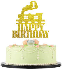 Amtrak train party supplies and favors. Buy Hakpuotr Train Cake Topper Happy Birthday Sign Cake Decorations For Railroad Crossing Steam Train Traffic Transportations Themed Kids Boy Girl 1th Birthday Party Supplies Glitter Gold Double Sided Decor Online In Turkey
