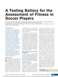 essment of fitness in soccer players