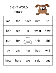 Sight Word Bingo Games Sight Word Bingo Word Bingo Sight Words