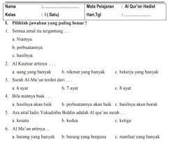 Soal semester 2 klas 10 al qur an hadits. Kisi Kisi Soal Ukk Kelas 5 Al Qur An Hadits Jawabanku Id