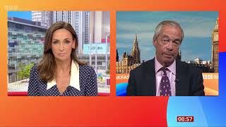 Nigel Farage getting skewered by Sally Nugent over £5 million "gift" on BBC Breakfast, 23 June 2026