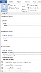 Create A Table Of Contents Word Table Of Content Word Table Of Contents Essay Tips