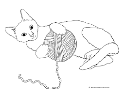 Cat Playing With Yarn Cat Coloring Page Cat Coloring Book Cute Coloring Pages