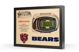 Chicago Bears Soldier Field 3d Wood Stadium Replica 3d Wood Maps Bella Maps
