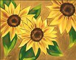 Sunflowers on Gold