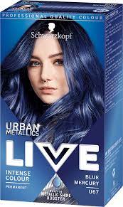 U67 Blue Mercury Hair Dye By Live Dyed Hair Blue Schwarzkopf Hair Color Blue Mercury