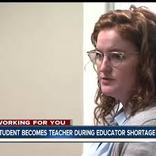 Student becomes teacher during educator shortage in Indiana