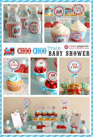 Train Baby Shower Vintage Choo Choo Train Baby Shower Package Personalized Full Train Baby Shower Train Baby Shower Theme Baby Shower