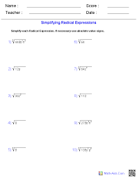How to multiply two radicals with different index numbers 10. Simplifying Radical Expressions Worksheets Simplifying Radical Expressions Radical Expressions Simplifying Algebraic Expressions