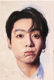 He is so cute and hot!#jungkook #kpop #portrait #oilpainting