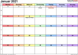 Januar) das neue jahr beginnt gut: Kalender Januar 2021 Als Pdf Vorlagen