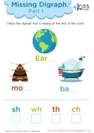 Using a word bank, students identify the missing letter for each word and then write out the word in full. 1st Grade Missing Letters Worksheet