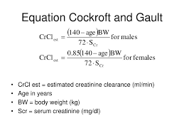 In the year of 1973, the cockcroft and gault formula (cg) was developed. Cockcroft Gault Calculator Creatinine Clearance