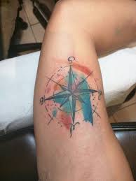 Watercolor tattoos thus stand out against most other tattoo styles, which tend to boast strong, dark lines. My First Tattoo Watercolor Rose Compass Done By Russel Van Schaick From Hart Huntington Orlando Fl Imgur